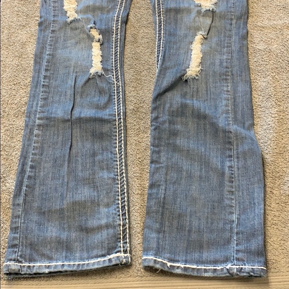 Monica’s distressed size 13 blue jeans - Picture 2 of 6